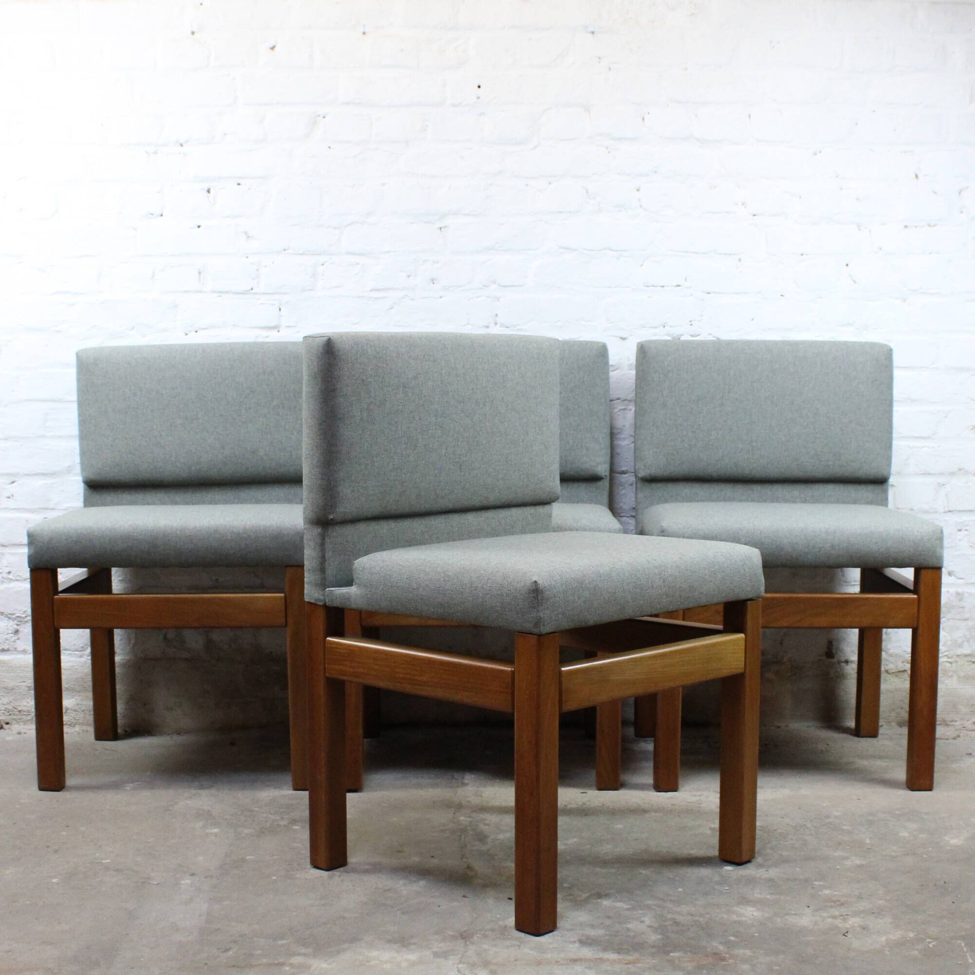 Set of 4 vintage chairs by Jos De Mey for VanDenBerghe-Pauvers 1970
