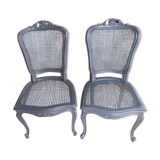 Pair of Louis XV style canned chairs
