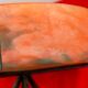 Art deco pâte de verre signed lorrain with wrought iron base, dlg by majorelle