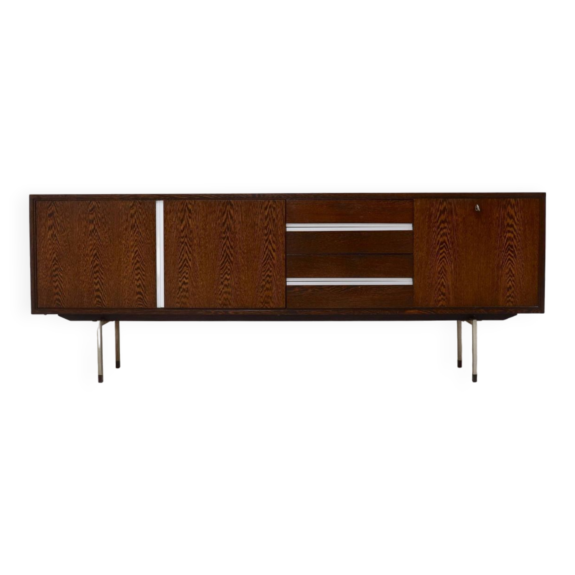 Dutch Minimalist Wenge Wooden Sideboard by Tijsseling 1970s