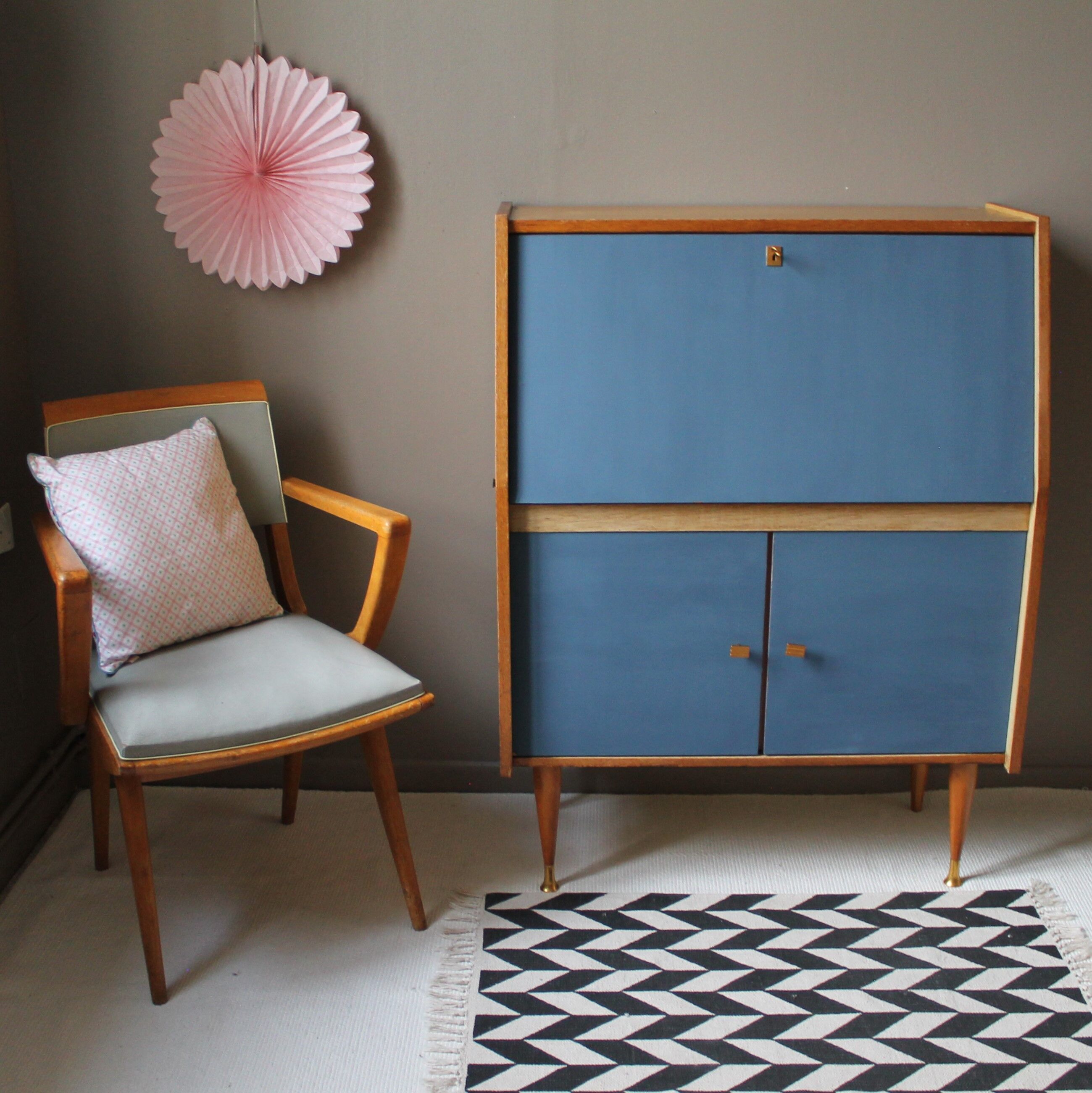 Meuble 'secrétaire-bureau' vintage