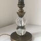 Modernist-era glass and brass lamp