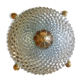 Glass and brass ceiling light