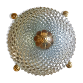 Glass and brass ceiling light