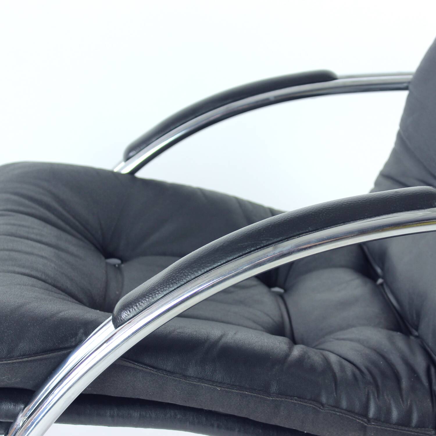 Fauteuil de salon chromé du milieu du siècle par Viliam Chlebo pour Kodreta, Tchécoslovaquie, années 1980