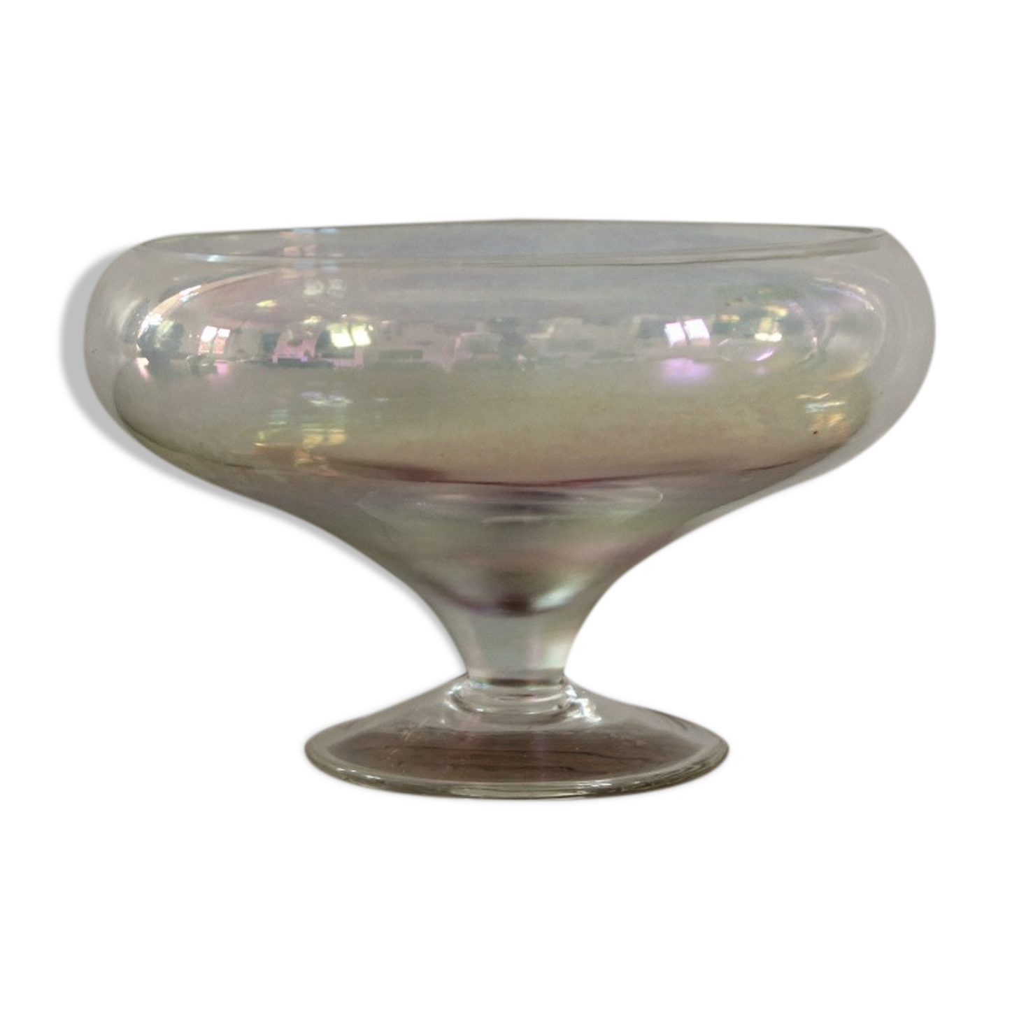 Old iridescent glass cup