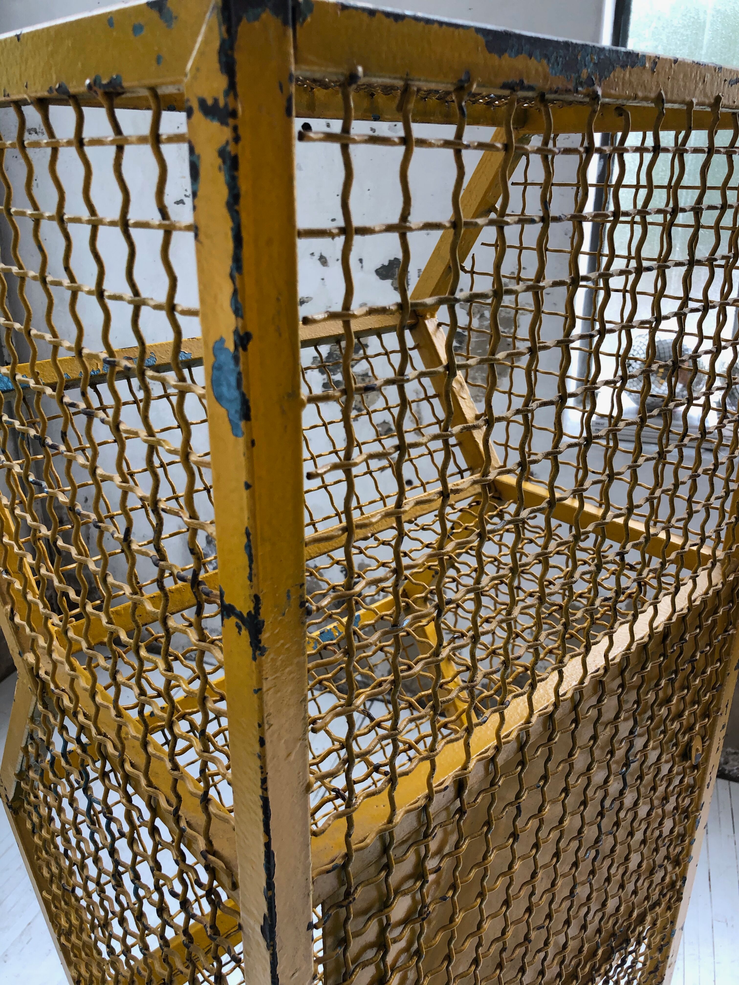 Industrial storage shelves yellow