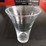 Glass vase with flared edges