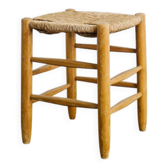 French Mid Century Wooden "N17" Stool by Charlotte Perriand, 1960s