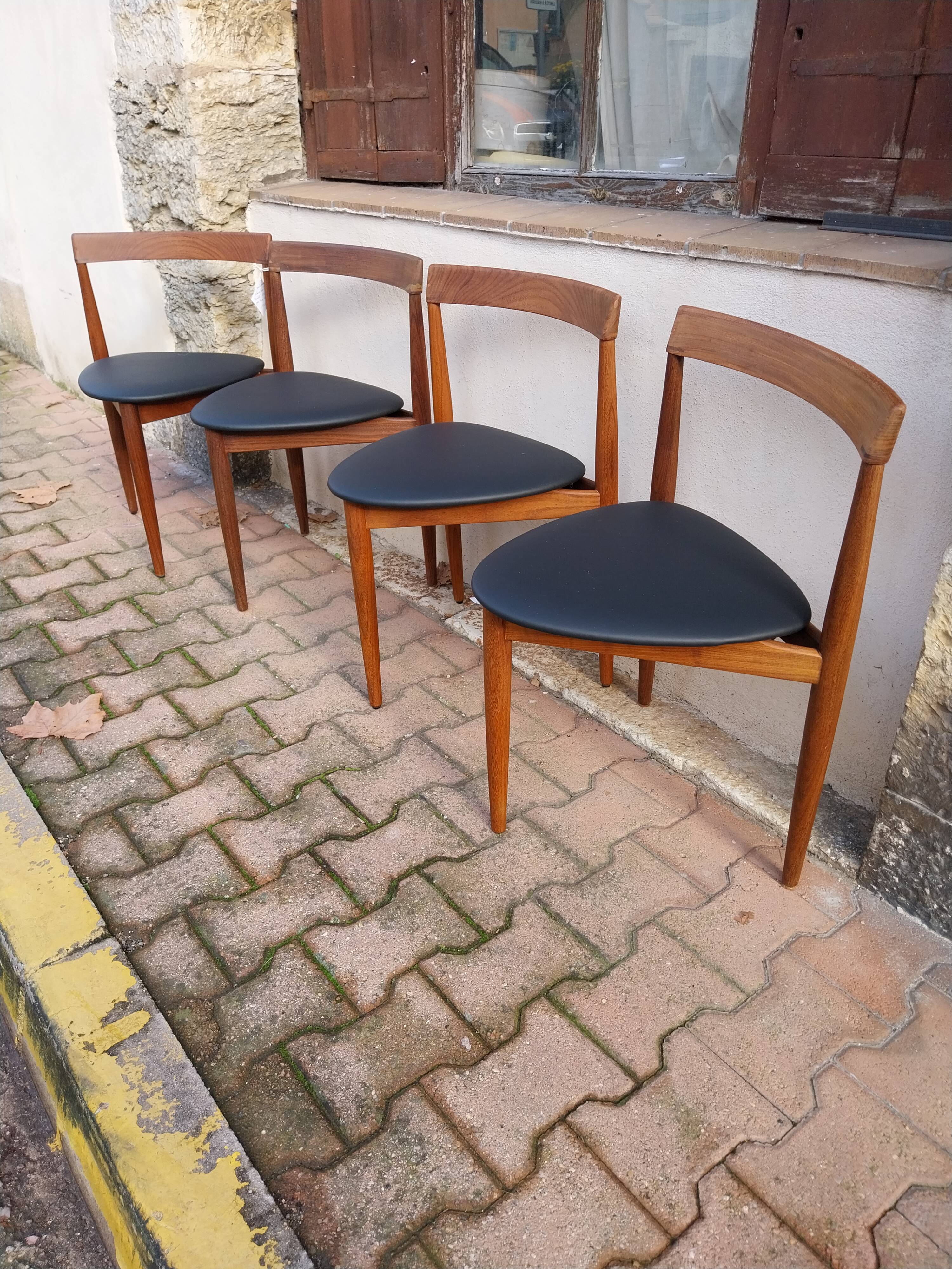 4 chaises "roundette" Hans Olsen par Frem Rolje 1960
