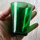 5 glasses 15 cl Retro emerald green tempered glass France