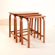 Vintage set of nesting tables by Axel Larsson for Bodafors, 1930s.