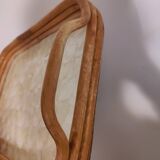 Vintage rattan and mother-of-pearl tray from the 60s
