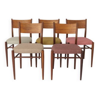 5 Lübke Chairs 1960s Germany Vintage