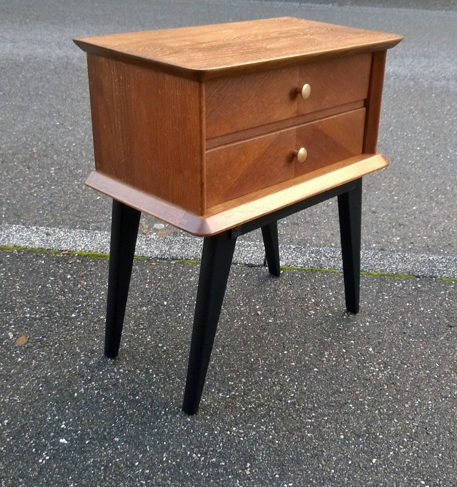 Vintage oak bedside 1950