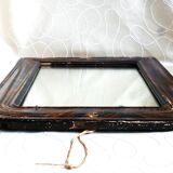 Antique small Louis-Philippe mercury mirror, vintage barber's mirror.