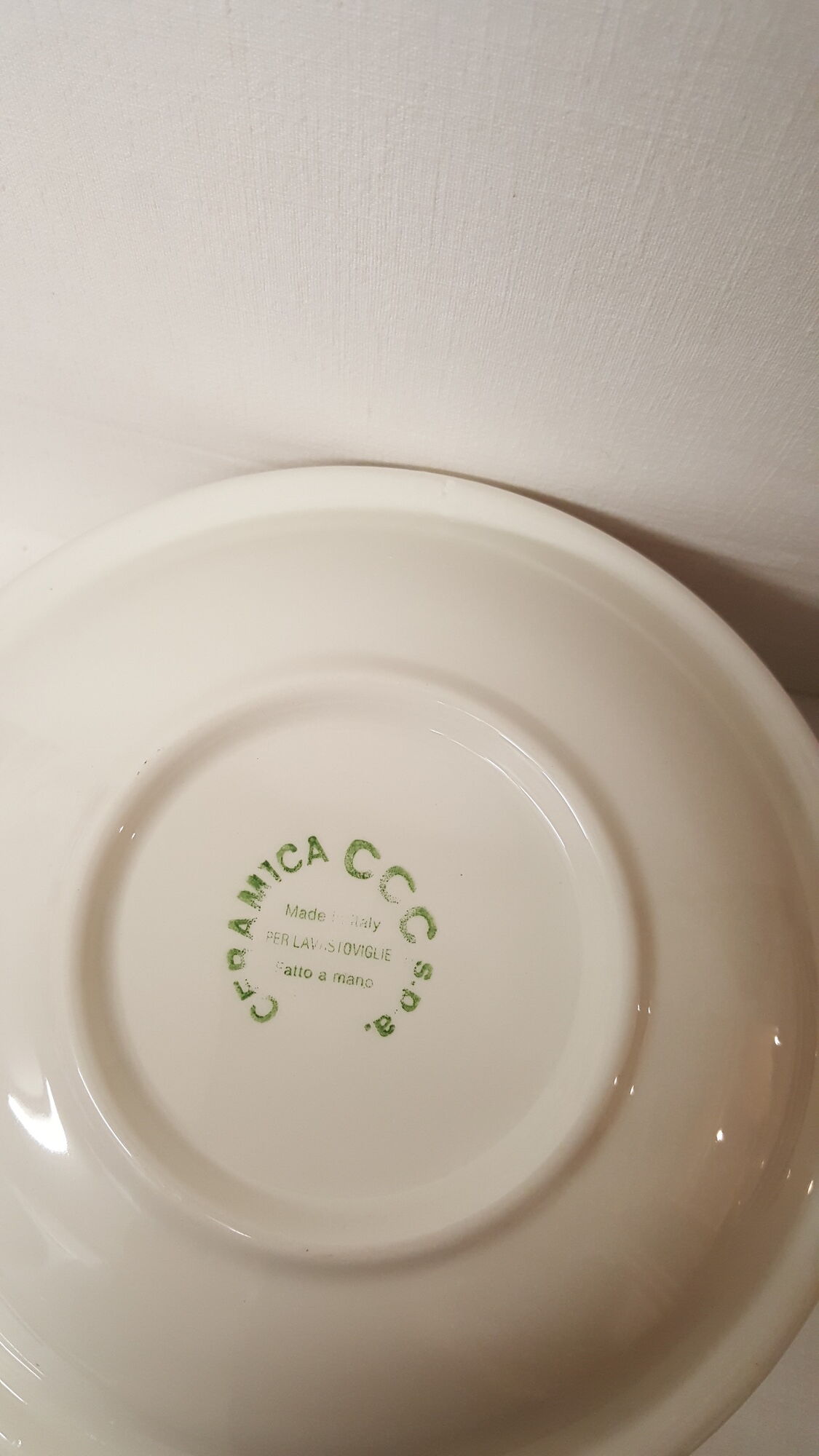 Set of 6 hollow plates, made in Italy, Ceramica CCC.