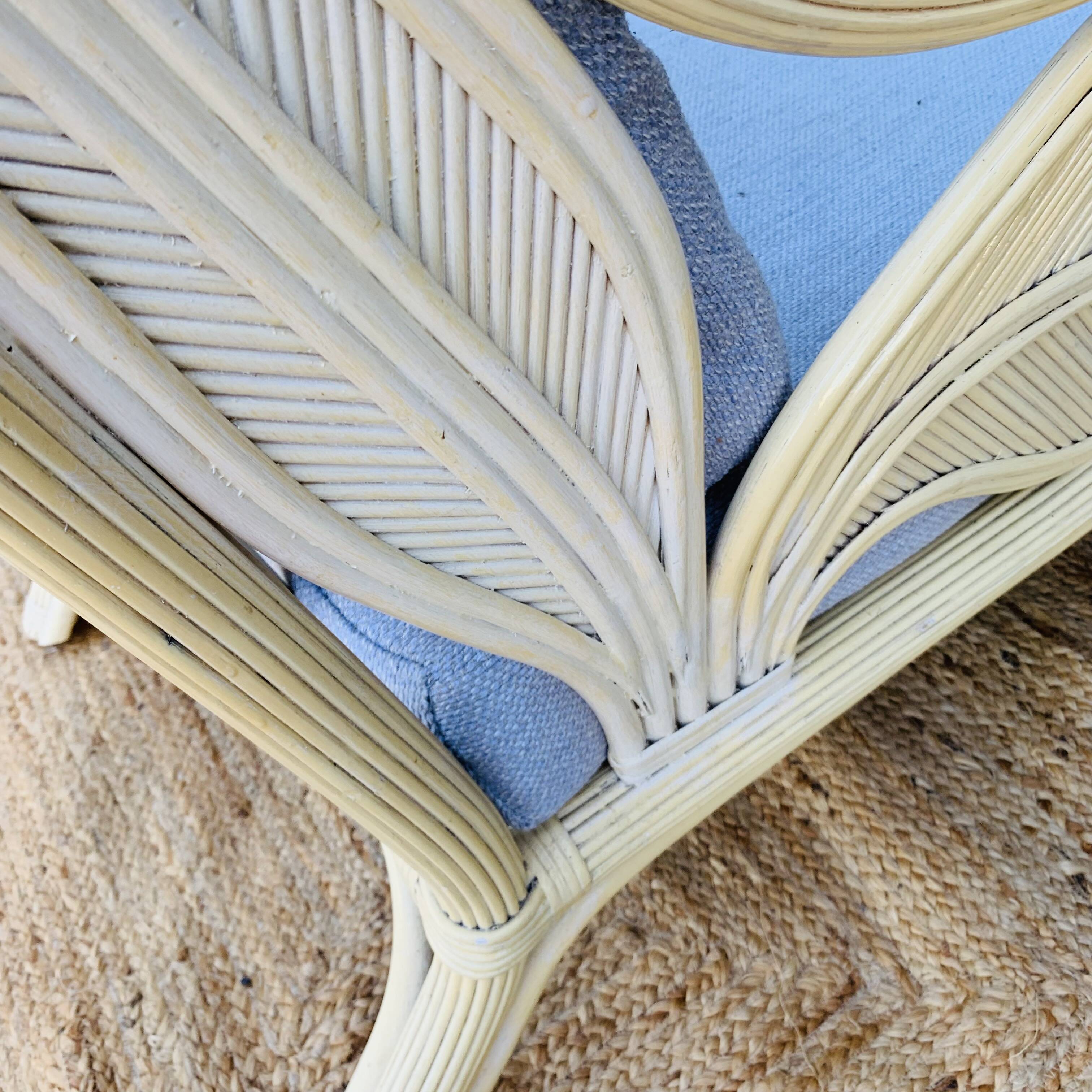 2 seater white rattan sofa