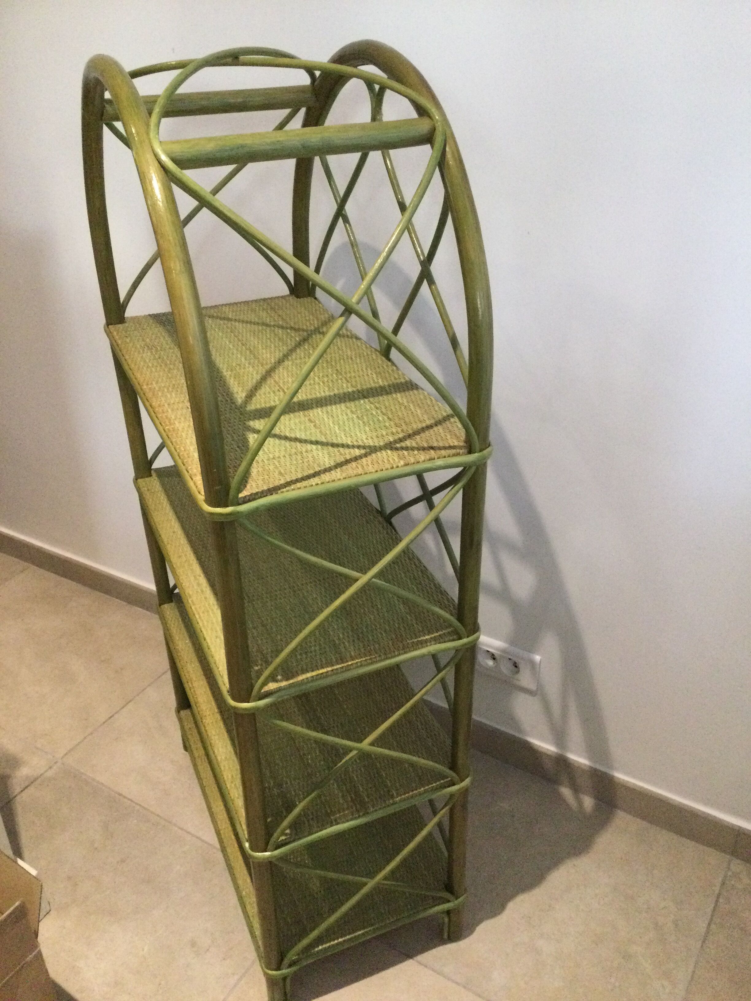 Vintage rattan shelf