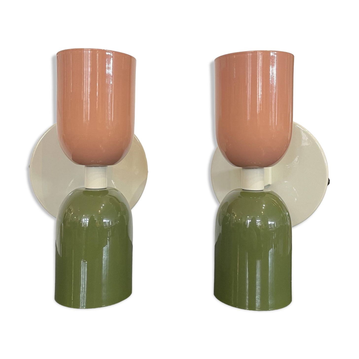 Pair of double lighting wall lights