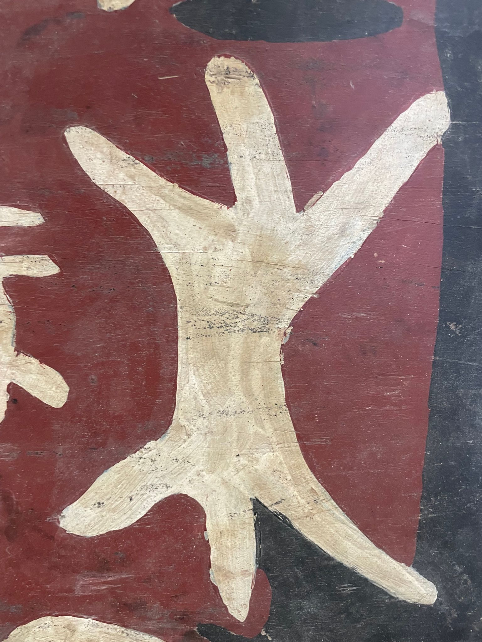 Tableau panneau bois Tribal XXe