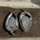 Pair of silver-plated bowls in the shape of a stylised leaf 11.5x22