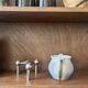 Enamelled and signed stoneware pot, French work 1950