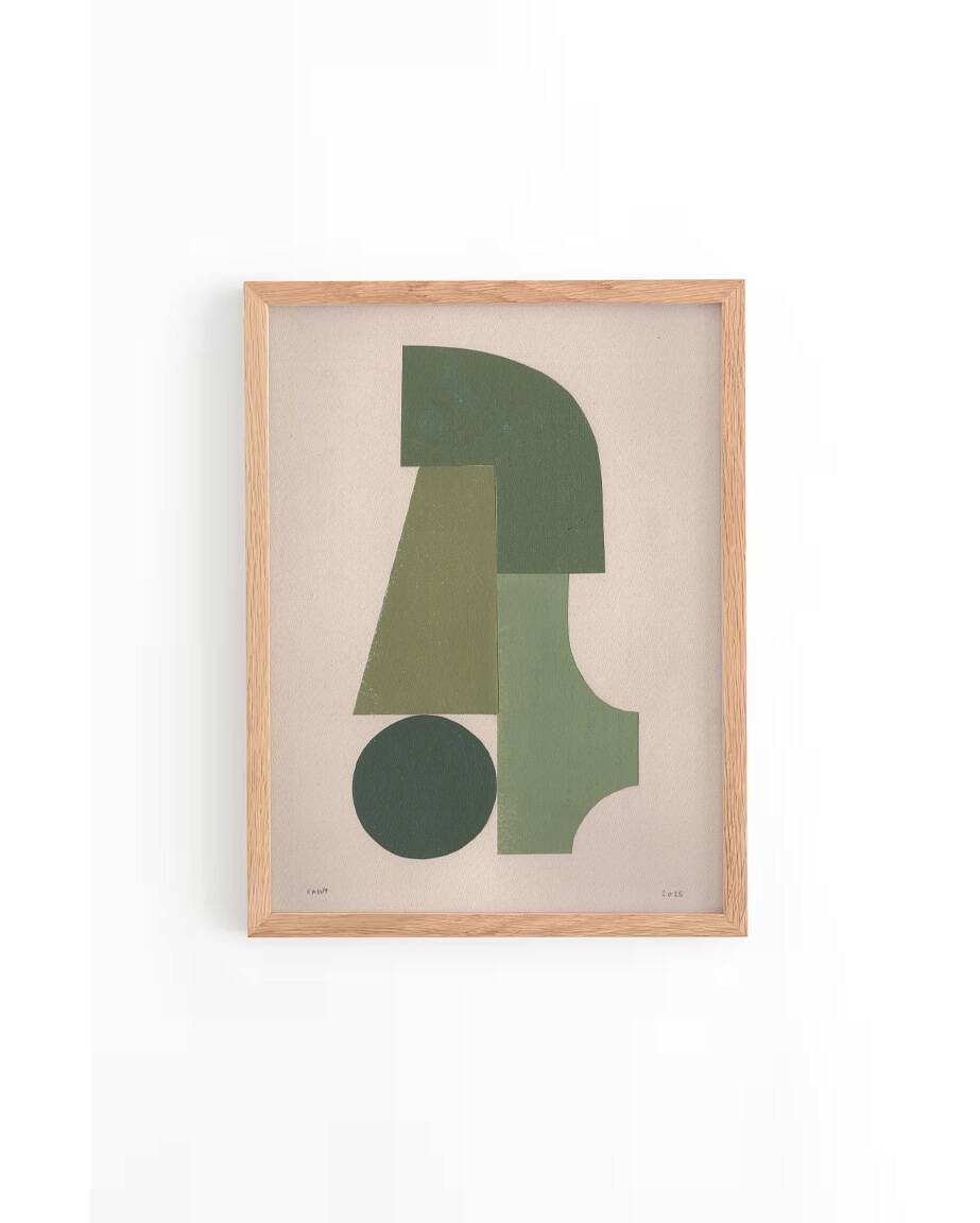 Collage sur papier -B249- tableau signé Eawy