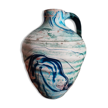 Vase en terre cuite à finition marbrée