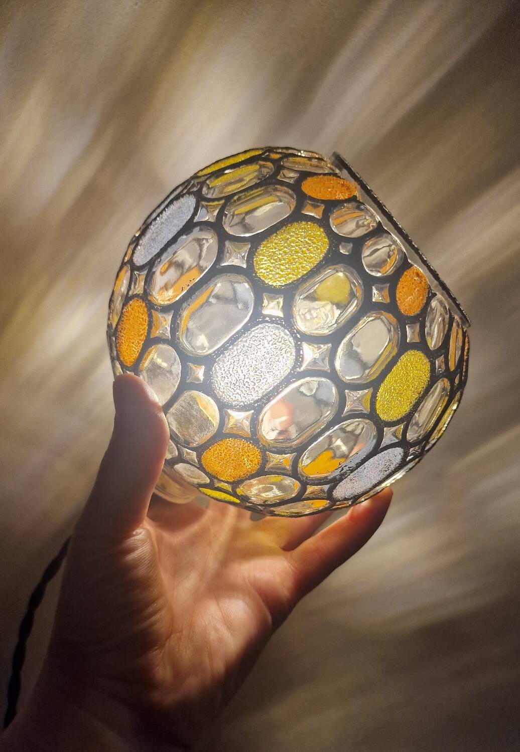 Vintage globe with stained glass effect