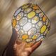 Vintage globe with stained glass effect