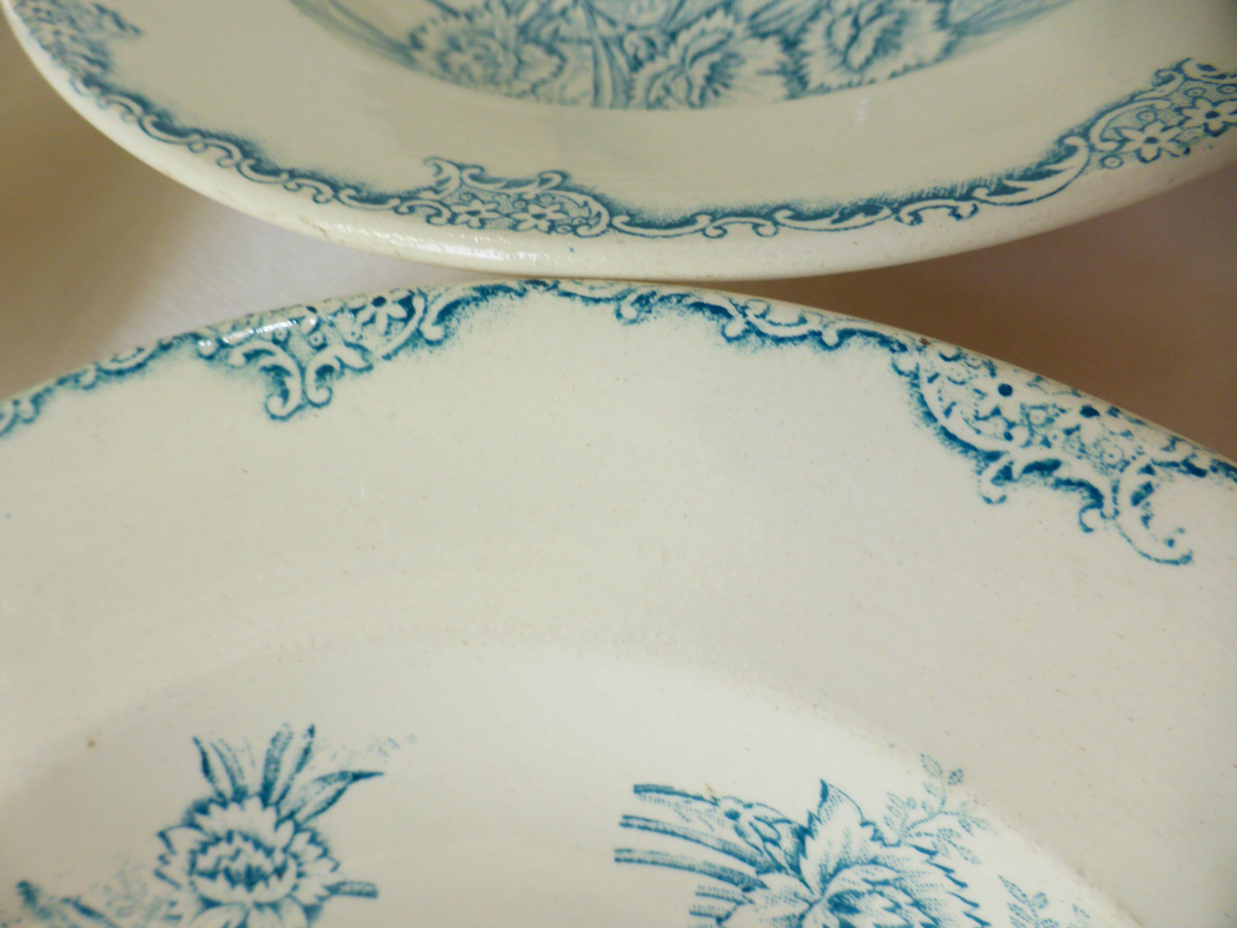 3 vintage deep plates in ironstone by L&G model Oeillets 220524