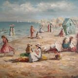 Antique oil painting signed R Wilson, early 20th century
