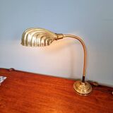 Large Art Deco brass lamp, shell shape, 1930