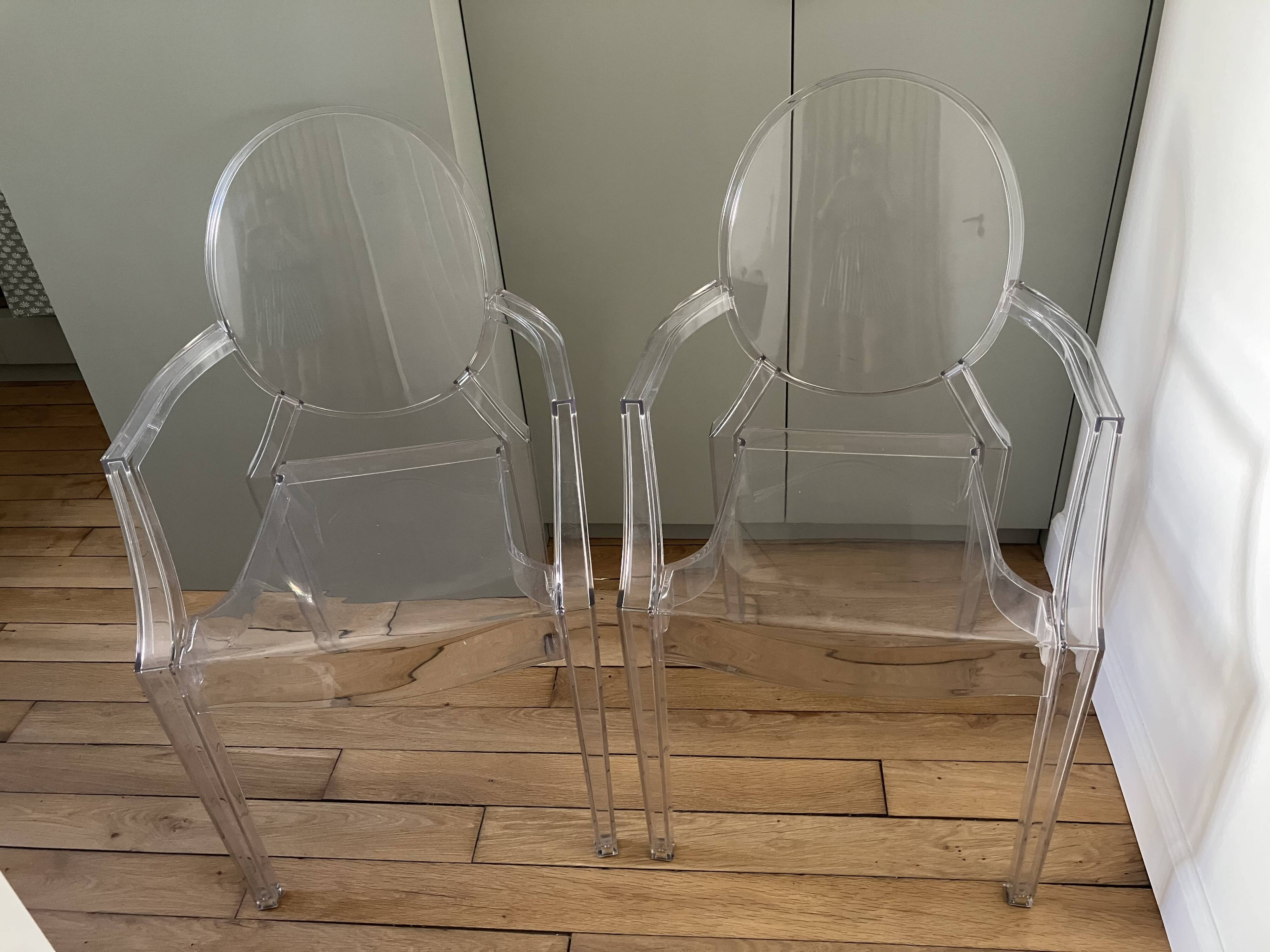 2 fauteuils Kartell Louis Ghost