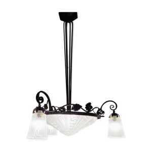 Lustre art déco en fer