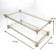 Rectangular Glass Coffee Table with Brass and Acrylic Glass Frame
