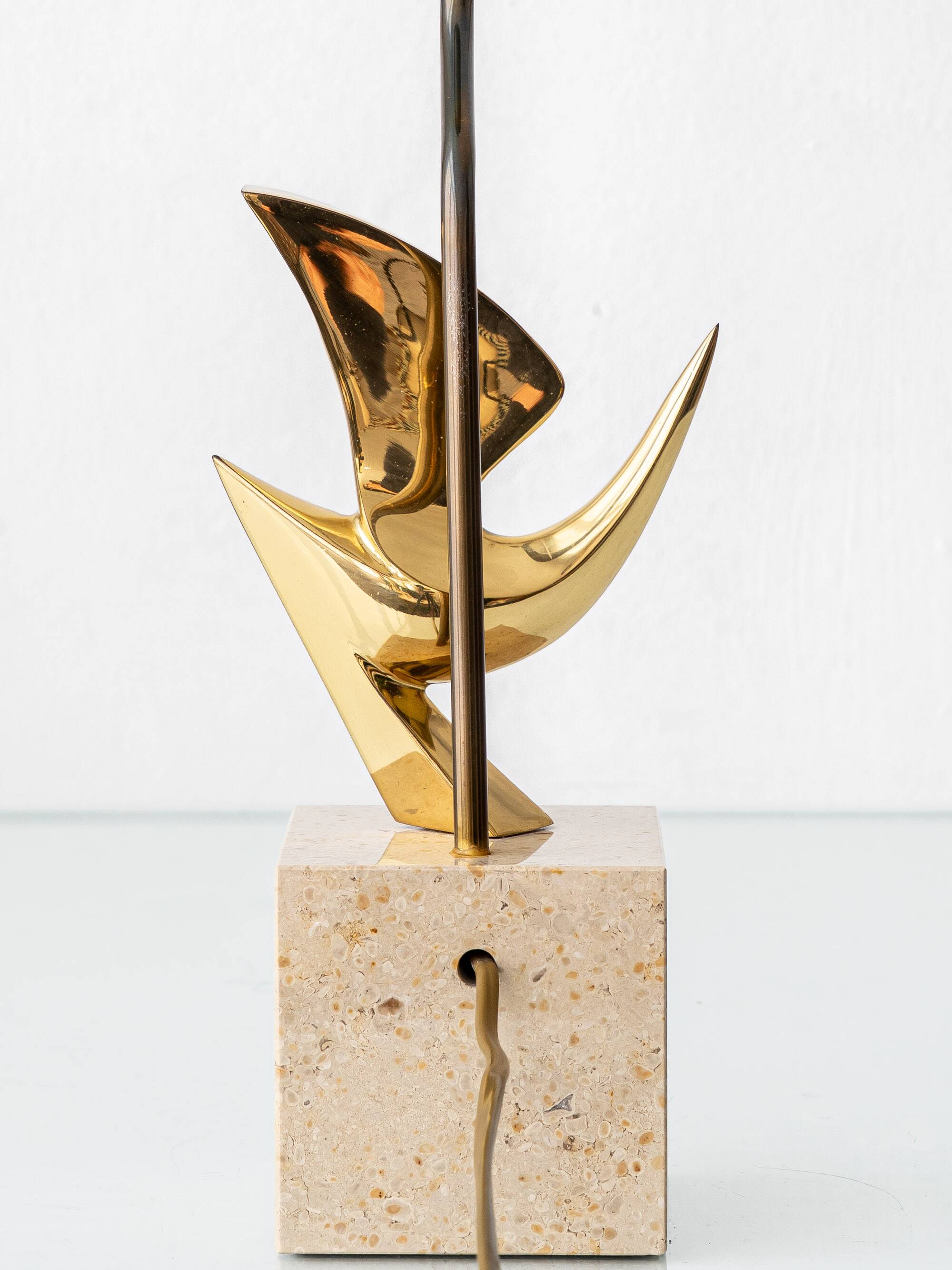 Philippe Jean Signed Brass Bird Table Lamp, Limited Edition 178/300, 1980