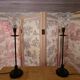 Pair of black and transparent glass vintage table lamps
