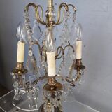 Candelabra bronze and crystal XIXem