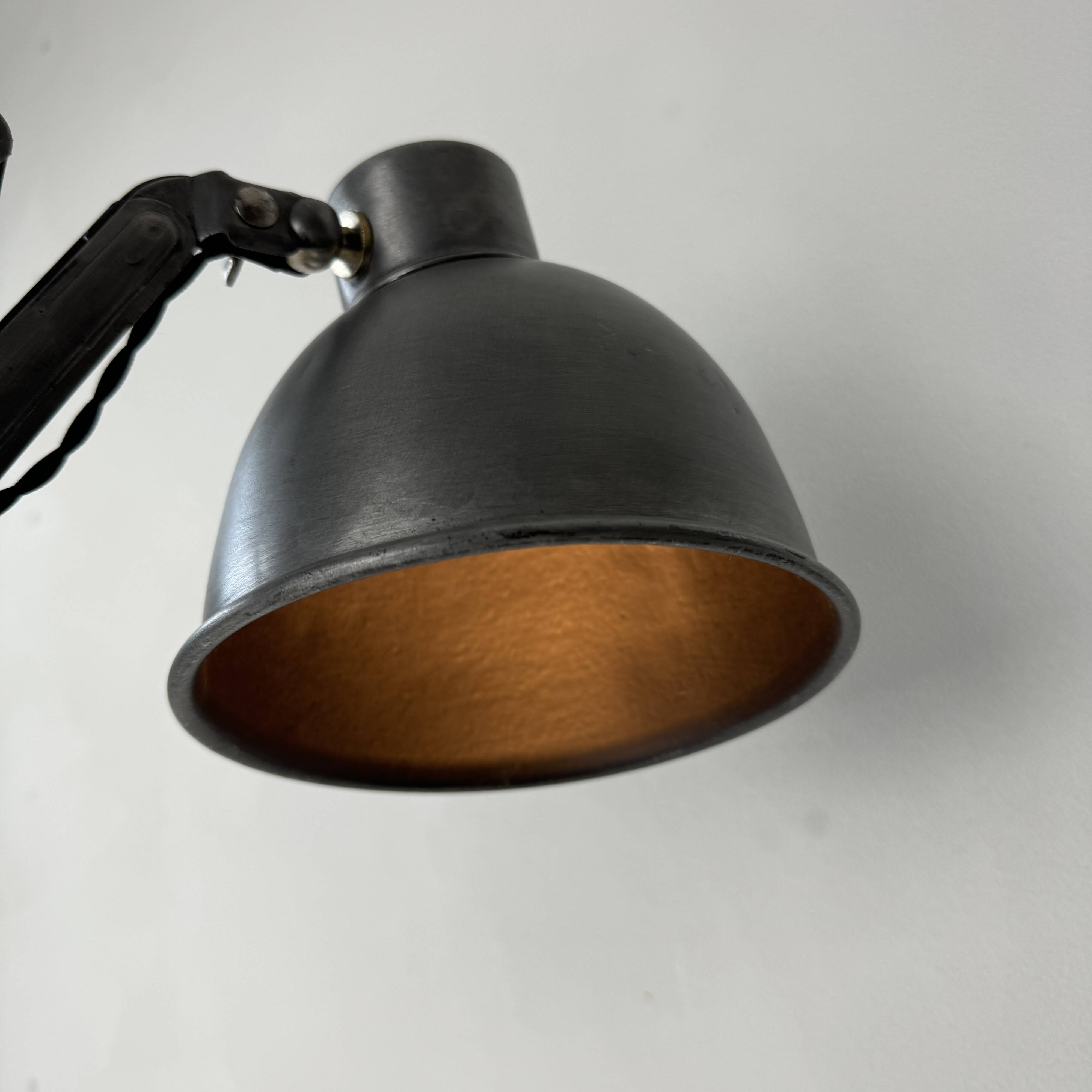 Ancienne lampe applique accordeon industrielle bauhaus