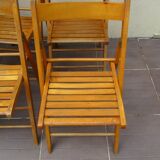 6 folding chairs wood vintage