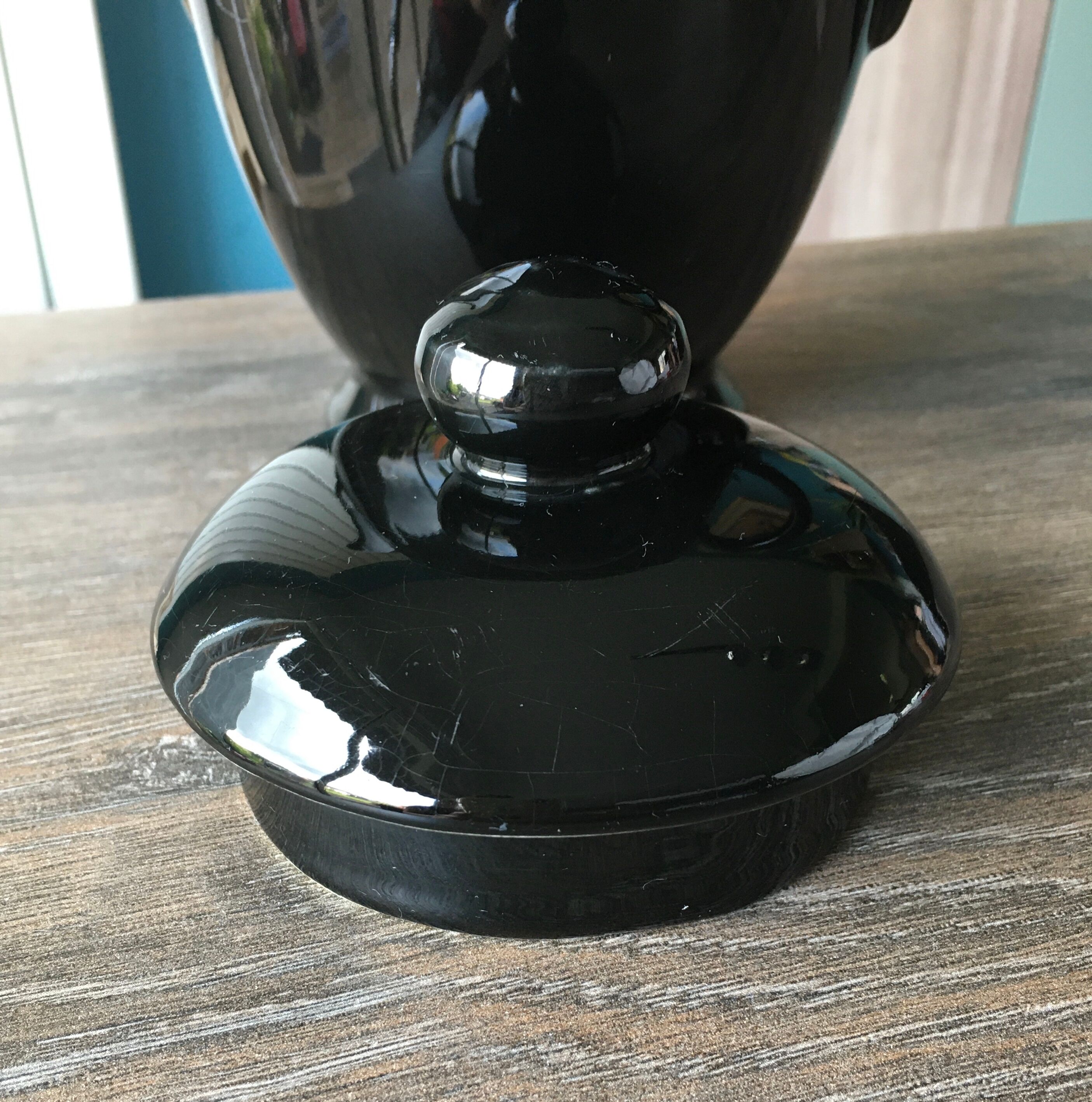 Black vintage teapot