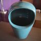 Cache pot en céramique ou grés émaillé bleu turquoise signé