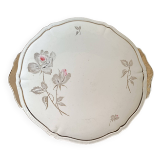 Dish with Art Deco ears. Floral pattern. Longchamp.