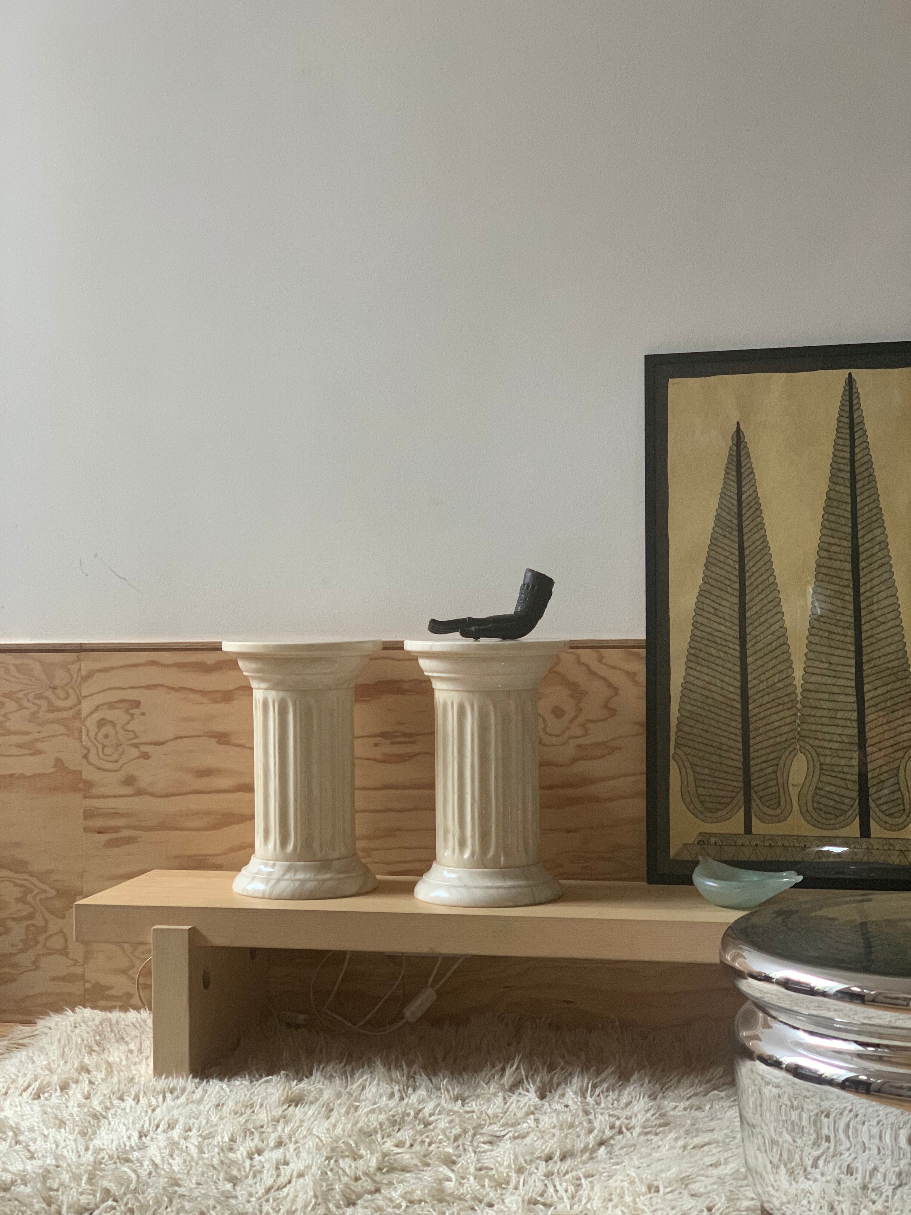 Pair of bright sofa ends