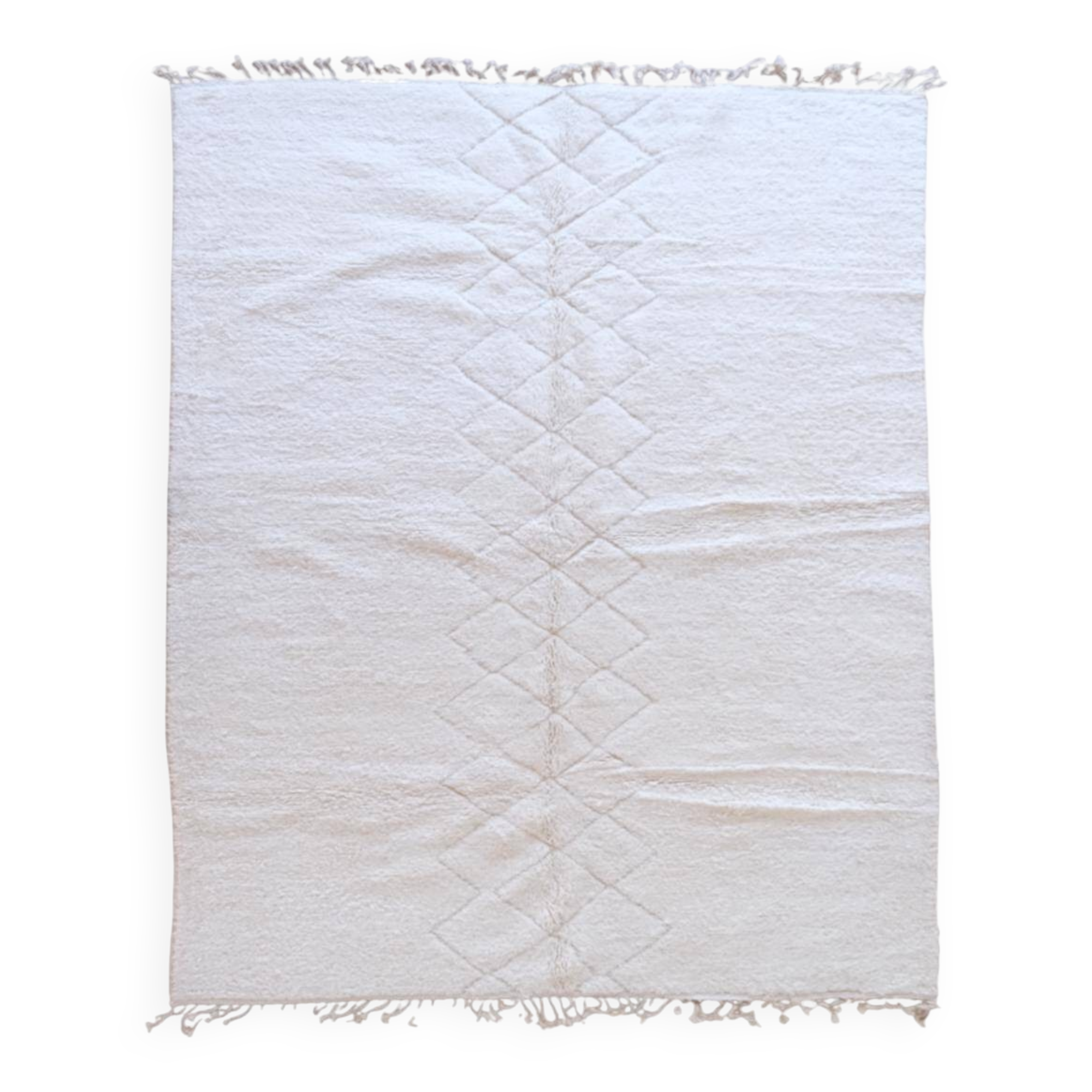 Tapis Blanc Beni Ouarain - 339 x 250 cm