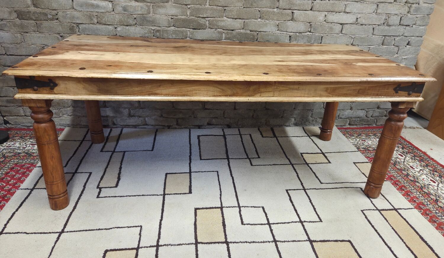 Large solid wood dining table
