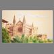 Dibujo de la catedral de mallorca. cuadro de mallorca. pintura mallorca. mallorca pintura.
