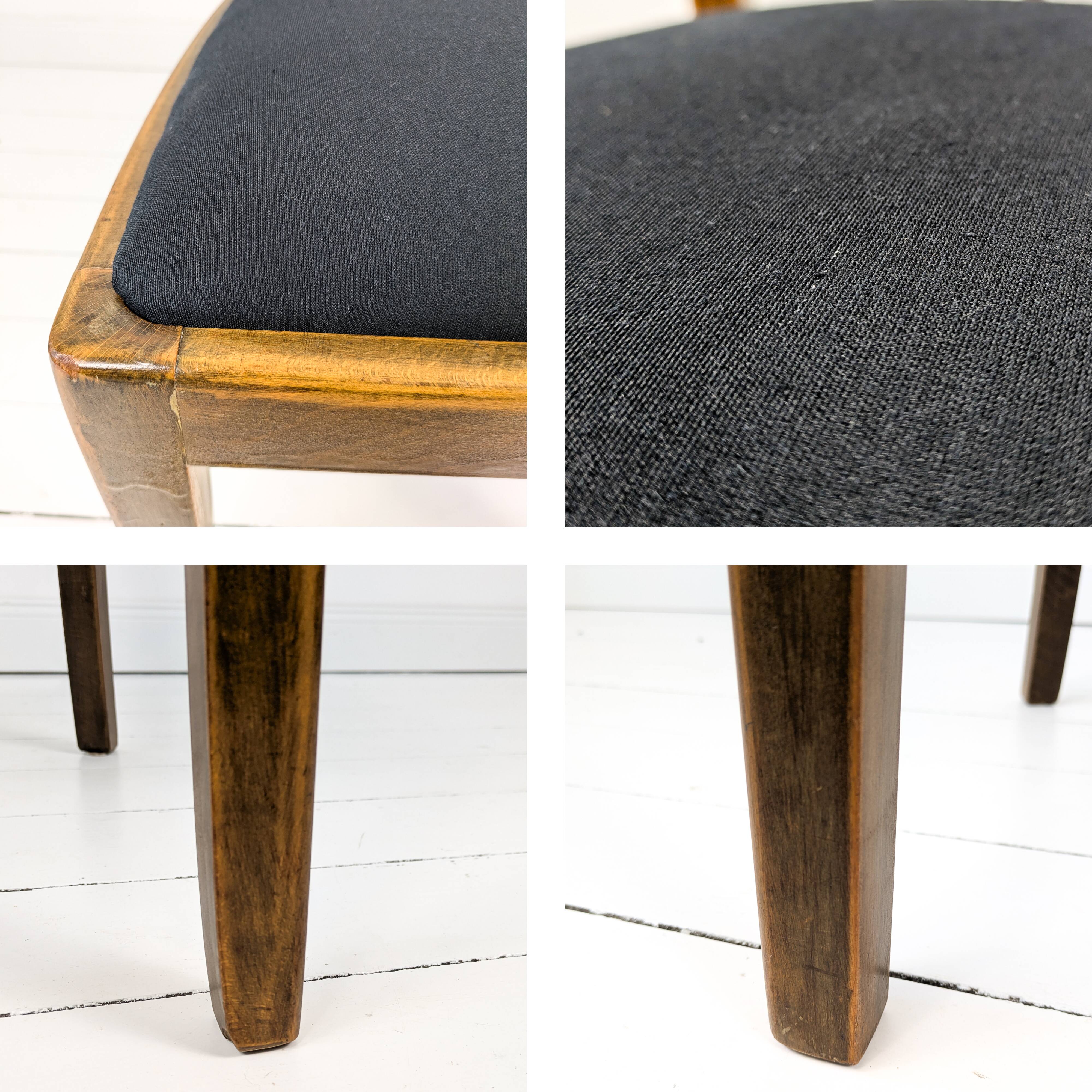 Lot de 2 chaises vintage Mid-Century dossier à barreaux bois massif design